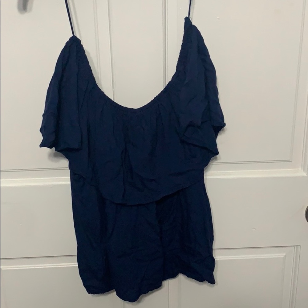Off shoulder Navy blue top